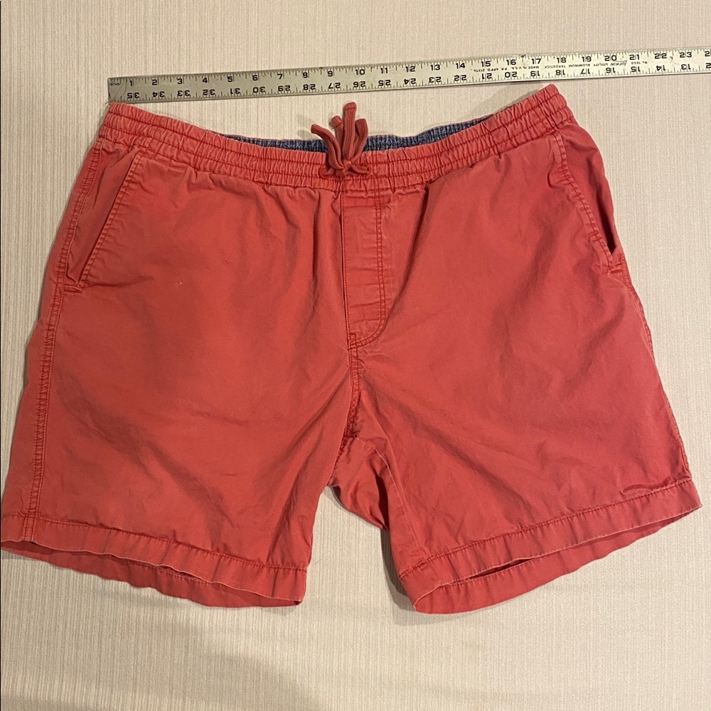 Vintage Chaps Distressed Red Cotton Shorts with Pockets